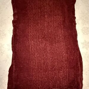 Women's Cable Knit Burgundy Wrap Scarf